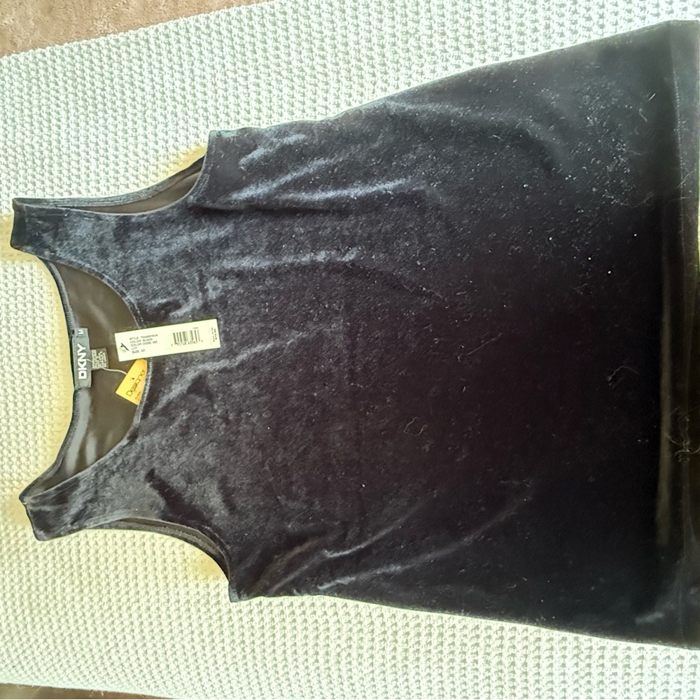 DKNY Black Velvet Tank Top